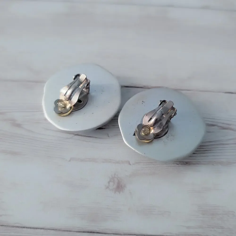 Vintage Clip On Earrings 1 & 3/8